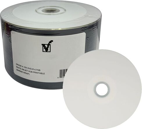 Mediaxpo 600 Grade A 16X DVD-R 4.7GB White Inkjet Hub قابل للطباعة (Shrink Wrap) in Kuwait