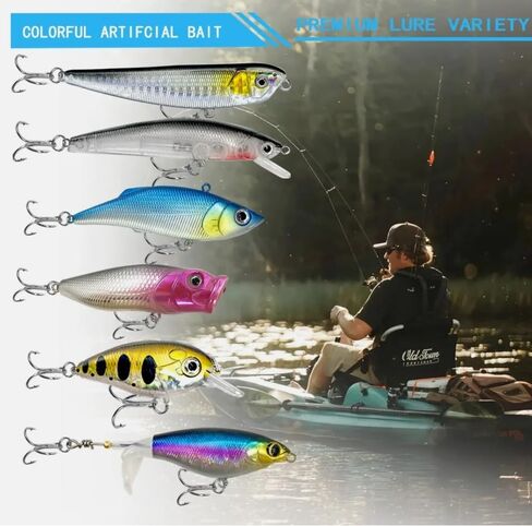 83PCS Lure Bait Fishing Accessories, Fishing Lures Gear for Freshwater Gifts for Men, Spinner Baits, Fishing-Gear and Equipment, Saltwater-Fishing-Lures Tackle Kit in Saudi Arabia