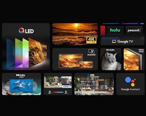SYLVOX Outdoor TV with Wall Mount & Cover, 55 inch 4K UHD QLED Smart TVs, Weatherproof, IP56 Waterproof, 1000 Nits Partial Sun, Support Google Assistant, Wide Viewing Angle (2026 Model) in Saudi Arabia