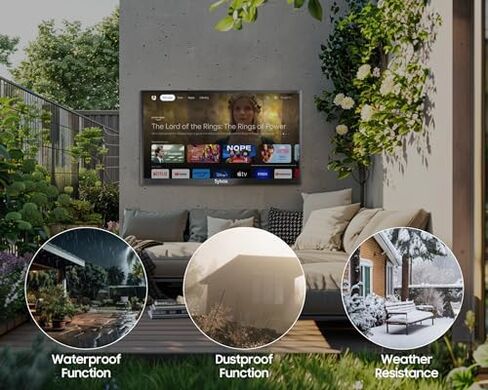SYLVOX Outdoor TV with Wall Mount & Cover, 55 inch 4K UHD QLED Smart TVs, Weatherproof, IP56 Waterproof, 1000 Nits Partial Sun, Support Google Assistant, Wide Viewing Angle (2026 Model) in Saudi Arabia