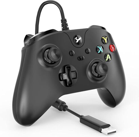 وحدة تحكم سلكية YCCTEAM لأجهزة Xbox One، وحدة تحكم سلكية لأجهزة Xbox One USB متوافقة مع Xbox One/S/X/PC Windows 10/11 مع مقبس صوت سماعة رأس 3.5 مم (أسود ليلي) in Kuwait