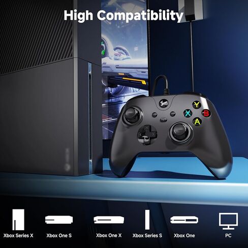 وحدة تحكم سلكية YCCTEAM لأجهزة Xbox One، وحدة تحكم سلكية لأجهزة Xbox One USB متوافقة مع Xbox One/S/X/PC Windows 10/11 مع مقبس صوت سماعة رأس 3.5 مم (أسود ليلي) in Kuwait
