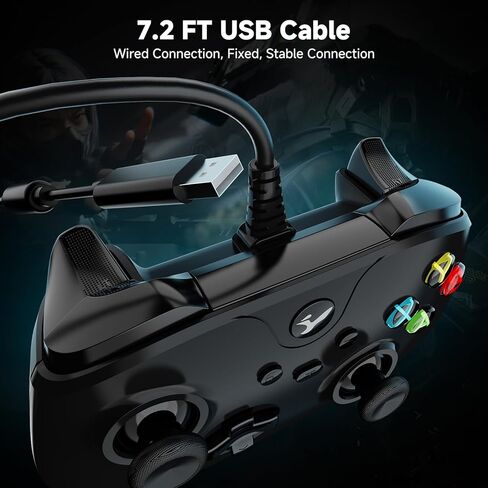 وحدة تحكم سلكية YCCTEAM لأجهزة Xbox One، وحدة تحكم سلكية لأجهزة Xbox One USB متوافقة مع Xbox One/S/X/PC Windows 10/11 مع مقبس صوت سماعة رأس 3.5 مم (أسود ليلي) in Kuwait