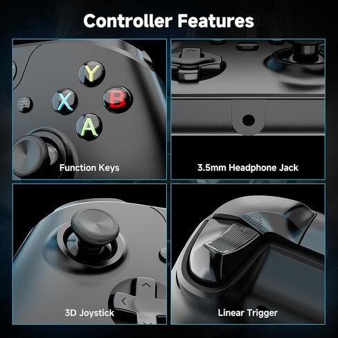 وحدة تحكم سلكية YCCTEAM لأجهزة Xbox One، وحدة تحكم سلكية لأجهزة Xbox One USB متوافقة مع Xbox One/S/X/PC Windows 10/11 مع مقبس صوت سماعة رأس 3.5 مم (أسود ليلي) in Kuwait