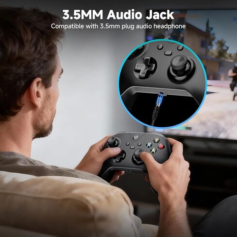 وحدة تحكم سلكية YCCTEAM لأجهزة Xbox One، وحدة تحكم سلكية لأجهزة Xbox One USB متوافقة مع Xbox One/S/X/PC Windows 10/11 مع مقبس صوت سماعة رأس 3.5 مم (أسود ليلي) in Kuwait