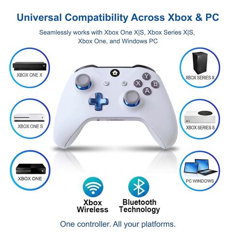 NineBit Wireless Controller for Xbox Series X|S, Xbox One X|S, Xbox One and Windows PC, Bluetooth Gaming Controller with 1400mAh Rechargeable Battery, LED Power Display, Dual Vibration, Precision Joysticks Gamepad, White in Saudi Arabia
