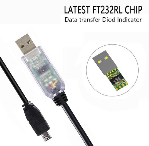 كابل برمجة USB لراديو الماسح الضوئي Uniden USB-1، كابل واجهة الكمبيوتر متوافق مع BC250D BC296D UBC3300XLT BC246T BR330T BCD396T BC346XT لأجهزة الكمبيوتر المحمولة التي تعمل بنظام Windows وMac وLinux (1.8 متر) in Kuwait