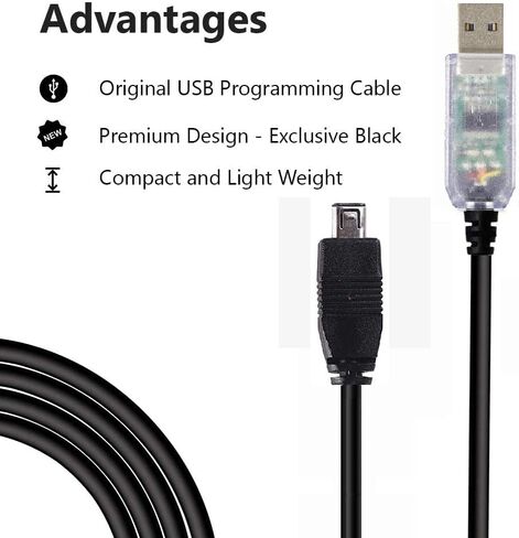 كابل برمجة USB لراديو الماسح الضوئي Uniden USB-1، كابل واجهة الكمبيوتر متوافق مع BC250D BC296D UBC3300XLT BC246T BR330T BCD396T BC346XT لأجهزة الكمبيوتر المحمولة التي تعمل بنظام Windows وMac وLinux (1.8 متر) in Kuwait