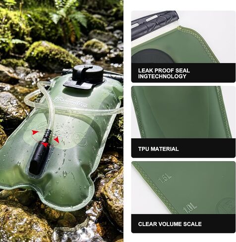Mardingtop Hydration Bladder, 3L Leak Proof Water Reservoir Military Hydration Pack for Hiking Biking Cycling Running Climbing Camping in Saudi Arabia