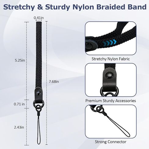 Elastic Nylon Wrist Lanyard for AirPods Case, Anti-Lost Strap for AirPods 1/2/3/Pro/Pro 2 Charging Case, Multi-Functional Wrist Strap for Phones Keys Cameras Small Gadgets, Black in Saudi Arabia