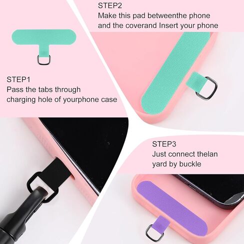 18PCS Phone Tether Tabs multi-color Universal Without Adhesive Phone Lanyard Patch Replacement Parts, nylon material Compatible with full protective case in Saudi Arabia