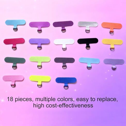 18PCS Phone Tether Tabs multi-color Universal Without Adhesive Phone Lanyard Patch Replacement Parts, nylon material Compatible with full protective case in Saudi Arabia