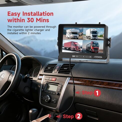 Wireless RV Backup Camera System, Backup Camera for Truck | 9" 1080P DVR 4 Channels Monitor with 4 IP69 Waterproof IR Night Vision Side Rear View Back Up Cameras for Trailer Camper in Kuwait