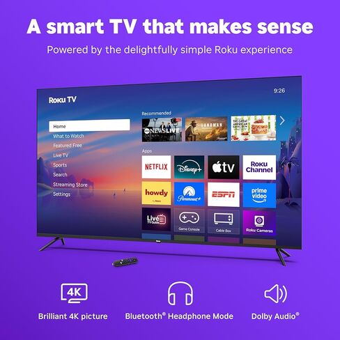 تلفزيون Roku الذكي - سلسلة مختارة مقاس 43 بوصة، تلفزيون 4K HDR - تلفزيون Roku مع جهاز تحكم عن بعد Roku - تلفزيون LED بشاشة مسطحة مع شبكة Wi-Fi لبث الأخبار المحلية المباشرة والرياضة والترفيه العائلي in Kuwait
