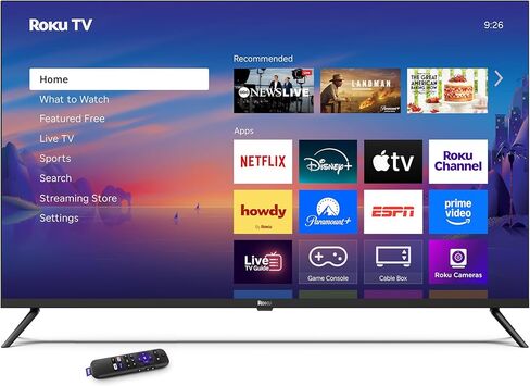 تلفزيون Roku الذكي - سلسلة مختارة مقاس 43 بوصة، تلفزيون 4K HDR - تلفزيون Roku مع جهاز تحكم عن بعد Roku - تلفزيون LED بشاشة مسطحة مع شبكة Wi-Fi لبث الأخبار المحلية المباشرة والرياضة والترفيه العائلي in Kuwait