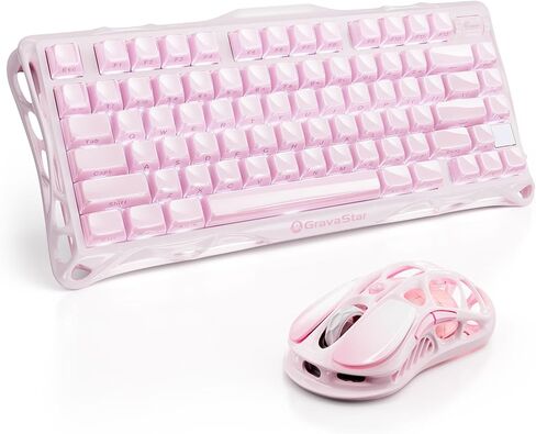 GravaStar Mercury K1 Keyboard & M1 Pro Mouse - Sakura Pink in Saudi Arabia