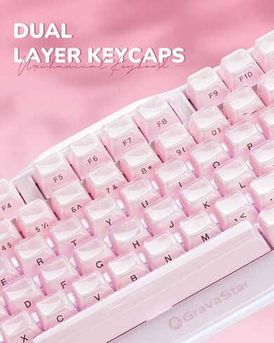 GravaStar Mercury K1 Keyboard & M1 Pro Mouse - Sakura Pink in Saudi Arabia