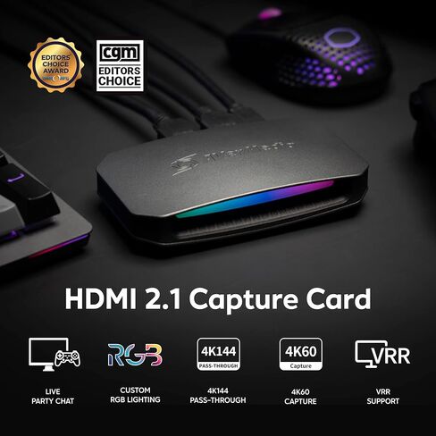 بطاقة التقاط AVerMedia 4K60 مع HDMI 2.1 وزمن انتقال منخفض ومتوافقة مع PW315 TAA/NDAA وكاميرا ويب بدقة 1080 بكسل - كاميرا USB عالية الدقة بمعدل 60 إطارًا في الثانية مع ميكروفونات مزدوجة in Saudi Arabia