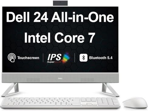 Dell 24 AI Powered All-in-One 23.8" Touchscreen IPS FHD Display (Intel Core 7 150U, 16GB DDR5, 512GB M.2 PCIe SSD, Intel Graphics, WiFi 6E, Webcam, Bluetooth 5.4, Win 11 Pro) in Saudi Arabia