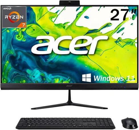 acer Aspire 27" All-in-One Desktop Computer • 8-core AMD Ryzen 7 5825U • 32GB RAM • 1TB SSD • Office 365 for The Web • HDMI + DisplayPort, Wi-Fi 6E • Wireless Keyboard & Mouse • Windows 11 in Saudi Arabia
