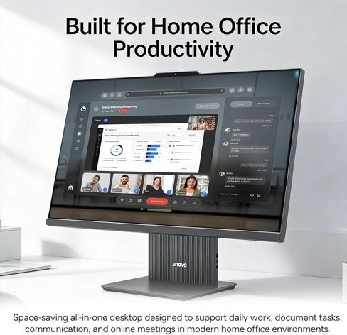 Lenovo IdeaCentre 27 بوصة مخصص للأعمال الكل في واحد، شاشة لمس FHD 100 هرتز، AMD Ryzen 5 7535HS، ذاكرة الوصول العشوائي DDR5 16 جيجابايت/64 جيجابايت، 1 تيرابايت/4 تيرابايت SSD، لوحة مفاتيح وماوس لاسلكيين، RJ-45، Win11 Pro in Kuwait