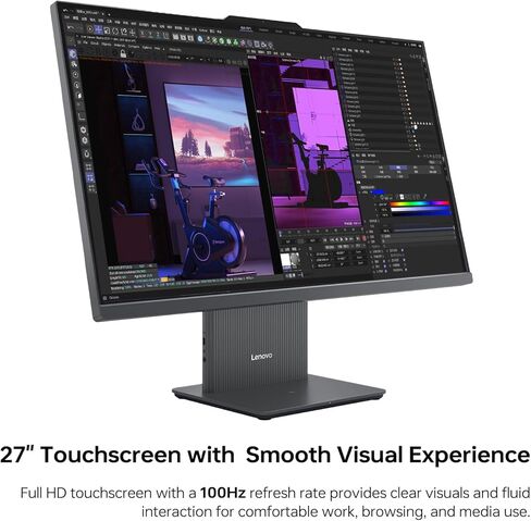 Lenovo IdeaCentre 27 بوصة مخصص للأعمال الكل في واحد، شاشة لمس FHD 100 هرتز، AMD Ryzen 5 7535HS، ذاكرة الوصول العشوائي DDR5 16 جيجابايت/64 جيجابايت، 1 تيرابايت/4 تيرابايت SSD، لوحة مفاتيح وماوس لاسلكيين، RJ-45، Win11 Pro in Kuwait