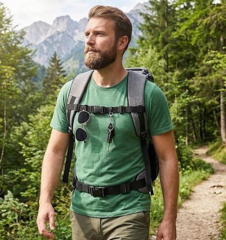2 PCS Chest Strap for Backpack, Heavy Duty Elastic Backpack Chest Straps Sternum Strap Add on with Quick Release Buckle, Adjustable Comfortable Fit for Hiking Camping Travel (Black) in Saudi Arabia