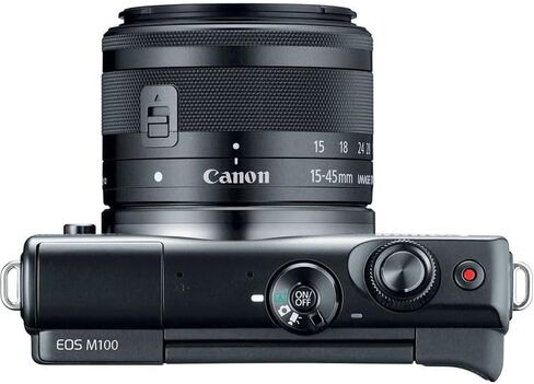 Canon EOS M100 Mirrorless Camera with 15-45mm Lens (Black) | 24.2MP APS-C Sensor, Dual Pixel CMOS AF, Wi-Fi & Bluetooth | Great for Travel & Beginner Photos (2209C011) + 64GB Card + Camera Bag in Saudi Arabia