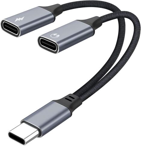 MOYAGOA USB c Splitter 1 in 2 Out USB c Splitter يدعم PD 30W شحن سريع محول كابل محول الصوت، متوافق مع iPhone 17/16/15، iPad Pro، Google Pixel - أبيض in Kuwait
