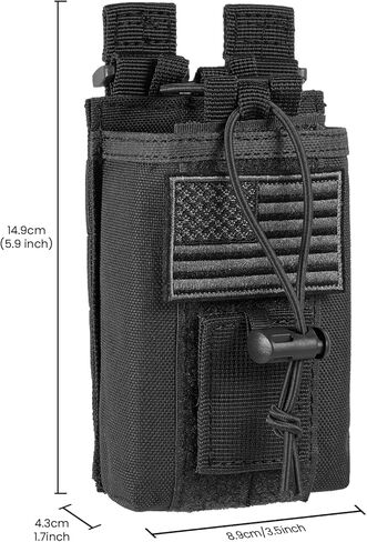 FRTKK Tactical Radio Holster Holder Case with USA Flag Patch & Molle Flashlight Holster Adjustable Flashlight Pouch Holder with Flashlight Patch and USA Flag Patch in Saudi Arabia