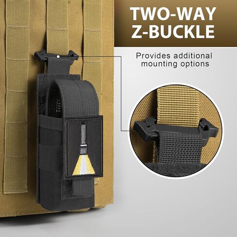 FRTKK Tactical Radio Holster Holder Case with USA Flag Patch & Molle Flashlight Holster Adjustable Flashlight Pouch Holder with Flashlight Patch and USA Flag Patch in Saudi Arabia