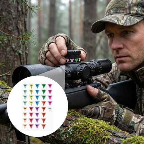 6 Sheets Scope Turret Stickers, Turret Tags for Scope Use with Dope Card, Multicolor Precision Adjustment Stickers for Various Scope Caps Rifle Long Range Shooting in Saudi Arabia