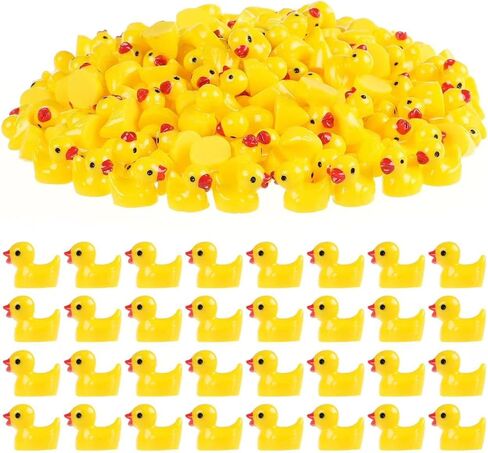 GliSun 200 Pieces Mini Resin Ducks Tiny Duck for Garden Micro Landscape Ornament Dollhouse Prank Christmas Falloween Birthday Party Favors DIY Decoration Craft in Kuwait