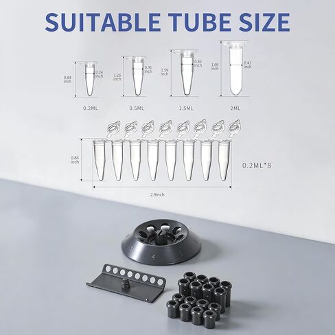 LCD Mini Centrifuge 1000-10000RPM 5600×g RCF for Microtubes Centrifuge Machine Mini with 2 Rotors for 8×0.2/0.5/1.5/2ml Tubes&2×8×0.2ml PCR Strips in Saudi Arabia