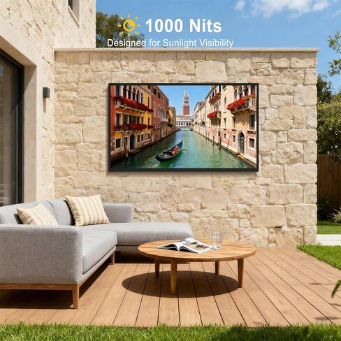 تلفزيون خارجي 360SPB مقاس 65 بوصة، تلفزيون خارجي 4K، تلفزيون خارجي عالي الجودة 1000 شمعة في المتر المربع، تلفزيون IP65 مقاوم للماء، أجهزة تلفزيون مقاومة للطقس مع جهاز تحكم عن بعد مساعد صوتي، متوافق مع دولبي، أجهزة تلفزيون خارجية للباحات والرياضة in Kuwait