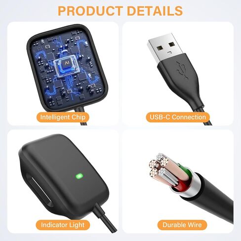 شاحن متوافق مع شاحن Whoop 5.0/MG الأساسي، ملحقات كابل شحن USB محمول بطول 3.3 قدم لنوم الساعة الذكية Whoop 5.0/MG، ملحق للصحة واللياقة البدنية يمكن ارتداؤه (أسود) in Kuwait