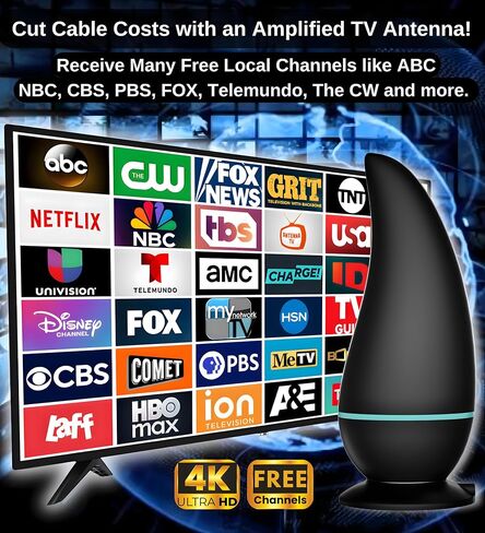 2026 Premium TV Antenna for Smart TV Indoor Outdoor, Strongest Range Reception Digital TV Antenna for Local Channels with Powerful Signal Booster, Supports All TV's 8K 4K 1080P,38FT Cable (SignalCore) in Saudi Arabia