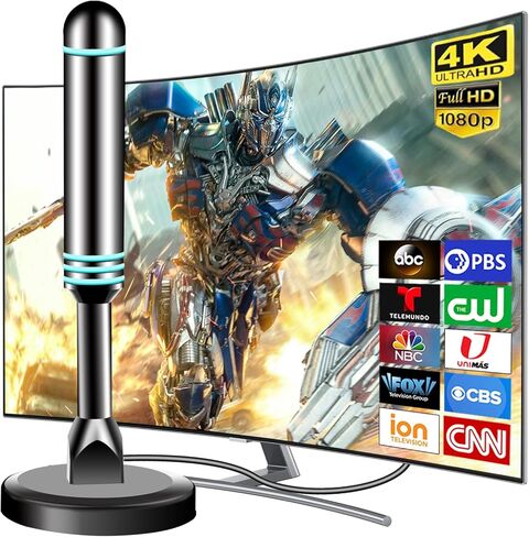 TV Antenna for Smart TV Indoor, Long Range Reception Indoor Antenna for Local Channels, Digital Antenna for Smart TVs with Strong Magnetic Base, Easy Setup Antennas Without Cable in Saudi Arabia