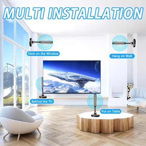 2026 Upgraded TV Antenna Indoor, Long Range HD Digital TV Antenna for Local Channels with Strong Magnetic Base, Supports 4K 1080p for All TVs, 10ft Coaxial Cable in Saudi Arabia