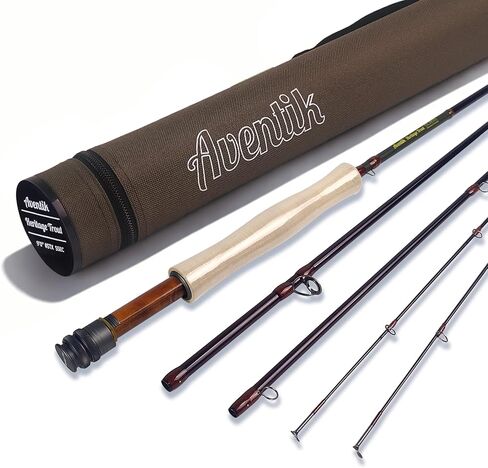 صنارة صيد سمك السلمون المرقط من Aventik Heritage مع طرف إضافي، 8'6'' 4wt & 9'0'' 5wt 6wt، 4/5-Pcs Travel Fly Rod، ألياف كربون عالية الحركة السريعة للجداول والأنهار الصغيرة in Saudi Arabia