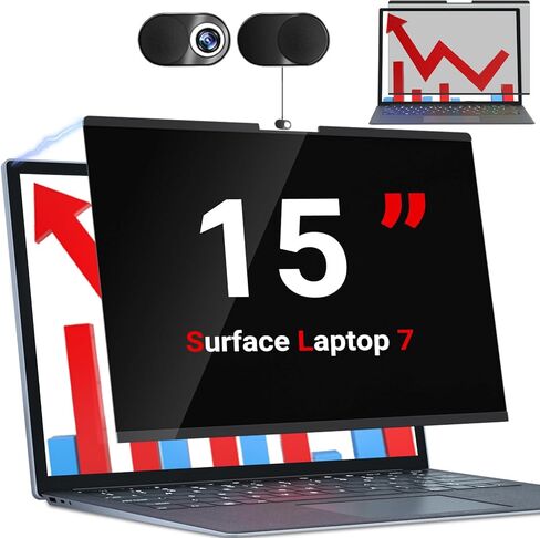ZOEGAA Privacy Screen for 15 inch Surface Laptop 7,Magnetic Removable Touchable Privacy Filter for Surface laptop 15inch privacy screen,Anti-Blue Light Anti-Scratch in Saudi Arabia