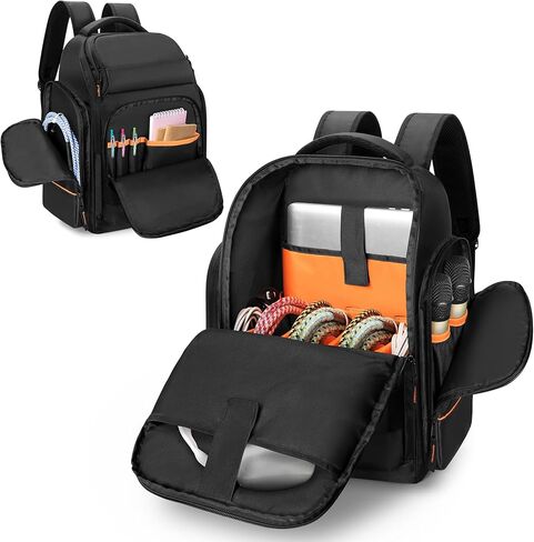 Trunab DJ Cable Backpack with 3 Detachable Dividers and Laptop Compartment, DJ Cable Bag for Microphones, Sound Equipment and Music Instrument in Saudi Arabia