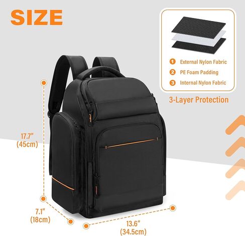 Trunab DJ Cable Backpack with 3 Detachable Dividers and Laptop Compartment, DJ Cable Bag for Microphones, Sound Equipment and Music Instrument in Saudi Arabia
