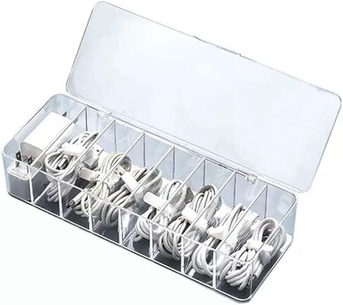 cord organizer box, 10.2 x 3.5 x 2.2in, Desktop Cord Organizer with Compartments (1) in Saudi Arabia