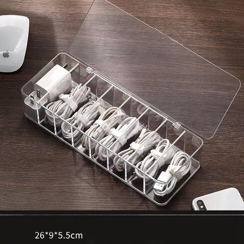 cord organizer box, 10.2 x 3.5 x 2.2in, Desktop Cord Organizer with Compartments (1) in Saudi Arabia