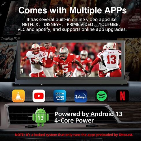 2026 Upgraded 11.26'' Carplay Screen for Car with Netflix YouTube TikTok Apps and Backup Camera Built-in Entertainment Video Box Navigation Voice Control OTA Updates for All Vehicles in Saudi Arabia