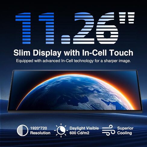 2026 Upgraded 11.26'' Carplay Screen for Car with Netflix YouTube TikTok Apps and Backup Camera Built-in Entertainment Video Box Navigation Voice Control OTA Updates for All Vehicles in Saudi Arabia