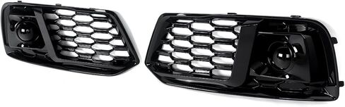 Gloss Black Fog Light Grille Fit for Audi Q5 S-Line 2018-2020 With Decorative ACC Cover Honeycomb Mesh Fog Light Covers in Saudi Arabia