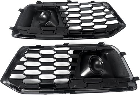 Gloss Black Fog Light Grille Fit for Audi Q5 S-Line 2018-2020 With Decorative ACC Cover Honeycomb Mesh Fog Light Covers in Saudi Arabia