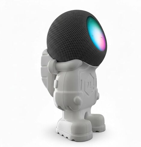 حامل صوتي لسطح المكتب من Aetherix لجهاز HomePod Mini، حامل ثلاثي مكبر صوت لطيف على شكل رائد فضاء، ملحقات تزيين مثالية لـ HomePod Mini (أبيض، عبوة واحدة) in Kuwait